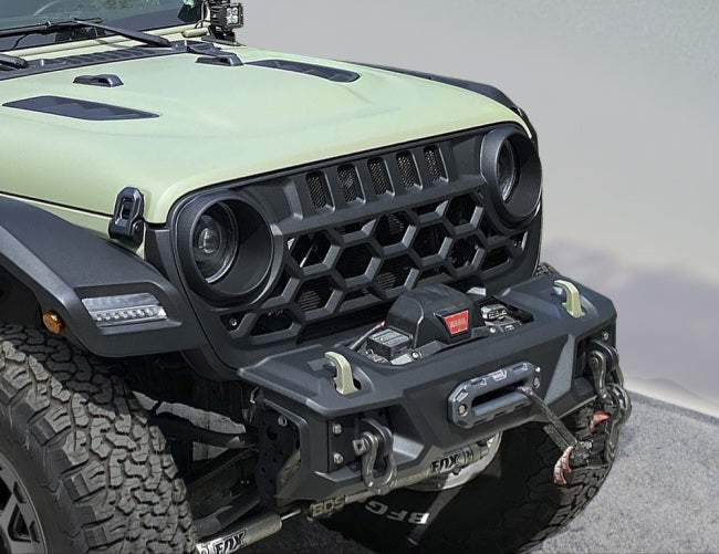 Parrilla frontal hexagonal para Jeep Wrangler JL 2018-2025