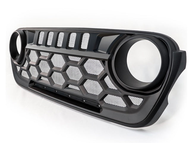 Parrilla frontal hexagonal para Jeep Wrangler JL 2018-2025