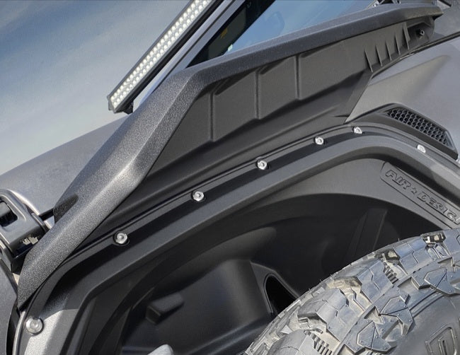 Salpicaderas High Top con faldones y luz LED para Wrangler JL 2018-2025