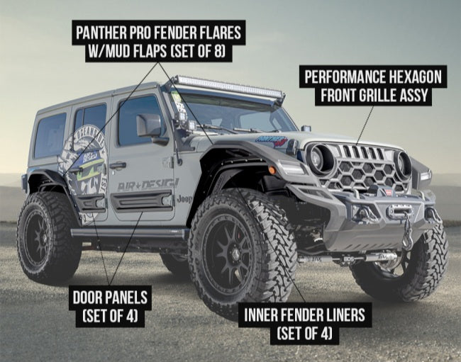 Juego de molduras laterales para 4 puertas Jeep Wrangler JL 2018-2025