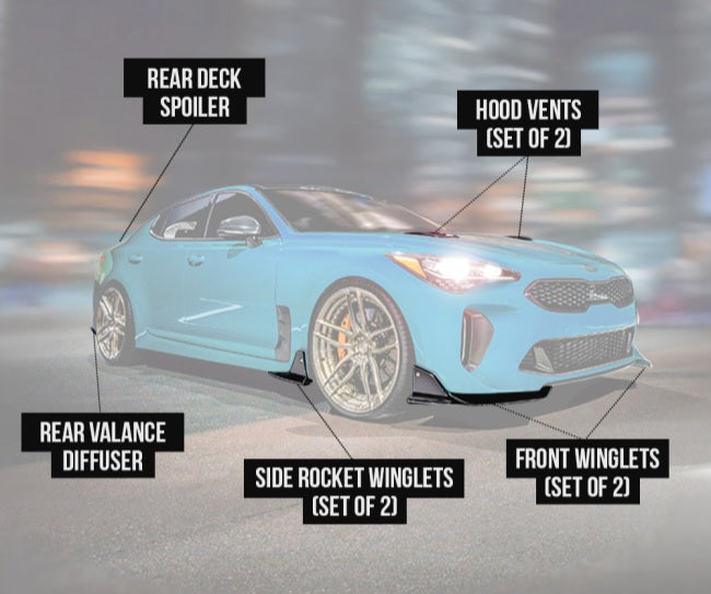 Juego de canards laterales para KIA Stinger 2018-2023