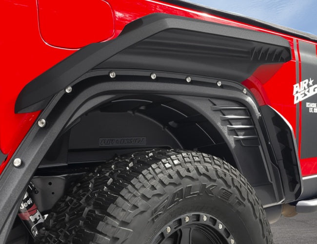 Salpicaderas Con Faldon Y Luz Led para Jeep Gladiator Jt 2019-2025